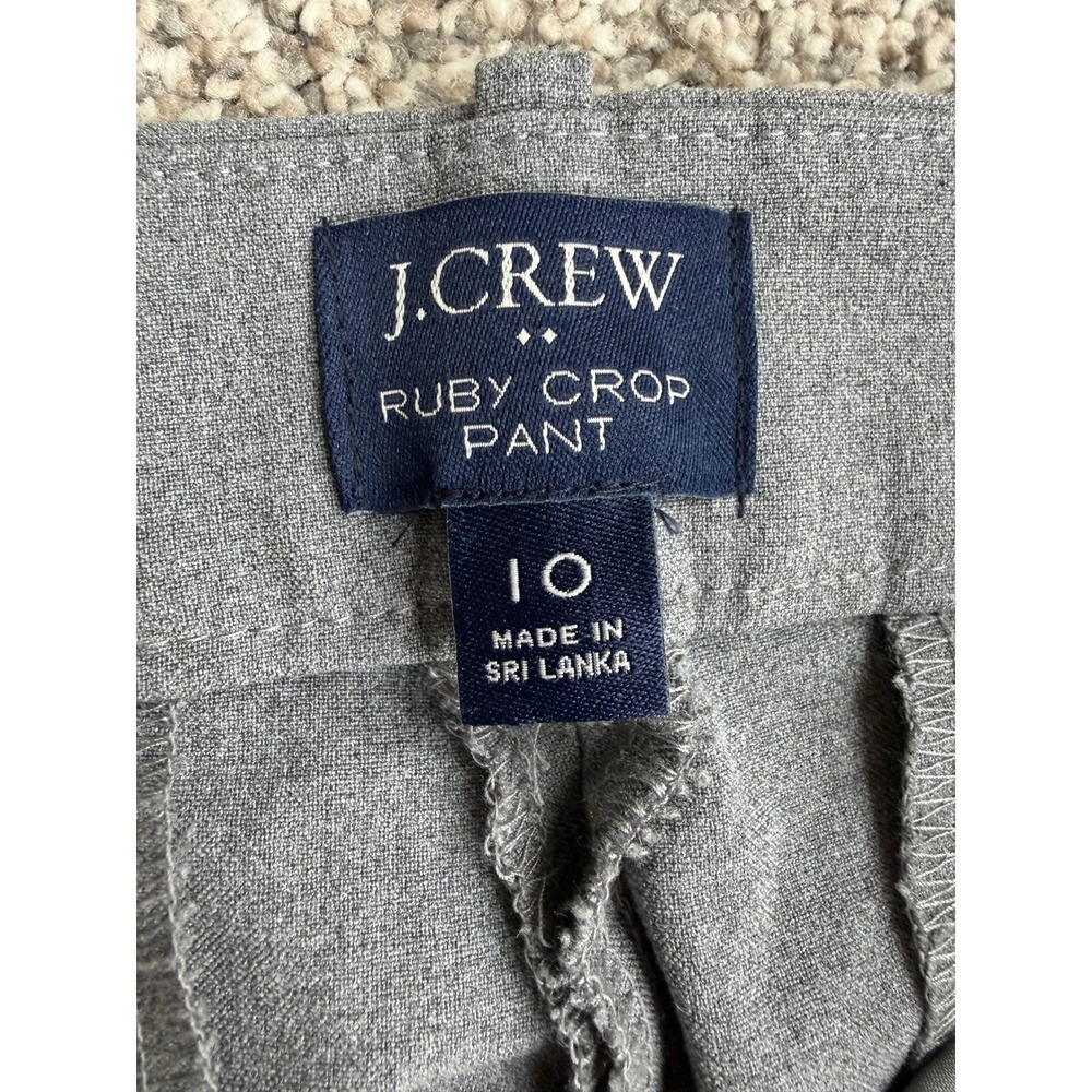 J.Crew Ruby Crop Pant Womens 10 Grey Slim Leg Stretch Career Trousers - Picture 4 of 7